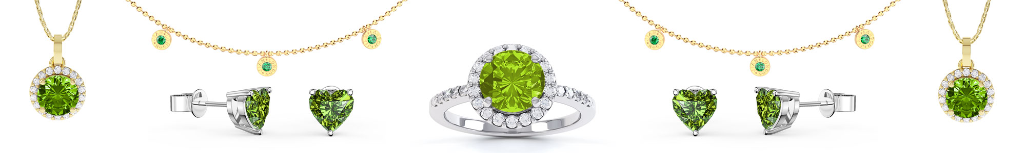 Peridot Jewellery - from Earrings studs and drops to Pendants to Engagement Rings