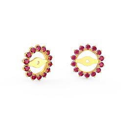 Fusion Ruby 18ct Gold Vermeil Gemburst Halo Earring Jackets