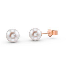 Venus Freshwater Pearl 18ct Rose Gold Vermeil Stud Earrings 6.0 to 6.5mm
