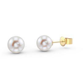 Venus Freshwater Pearl 18ct Gold Vermeil Stud Earrings 6.0 to 6.5mm