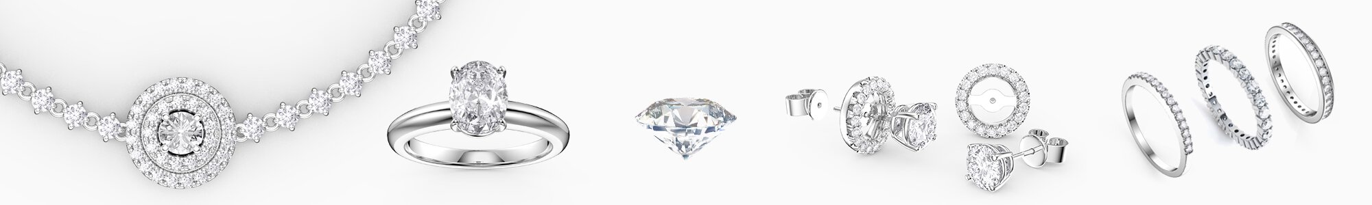 Diamond Jewellery - from Earrings studs and drops to Pendants to Engagement Rings to Bracelets