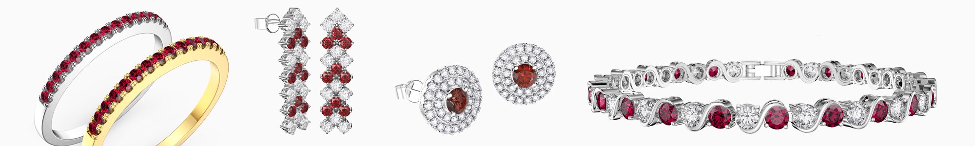 Ruby Jewellery - Ruby Necklaces, Earrings, Studs, Drops, Pendants, Engagement Rings and Bracelets