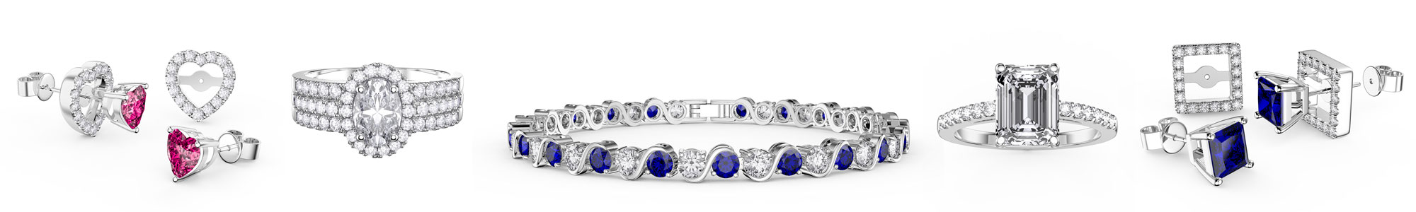Sapphire Jewellery - Wide Selection of Sapphire Earrings, Studs, Drops, Pendants, Engagement Rings, Bracelets and Necklaces