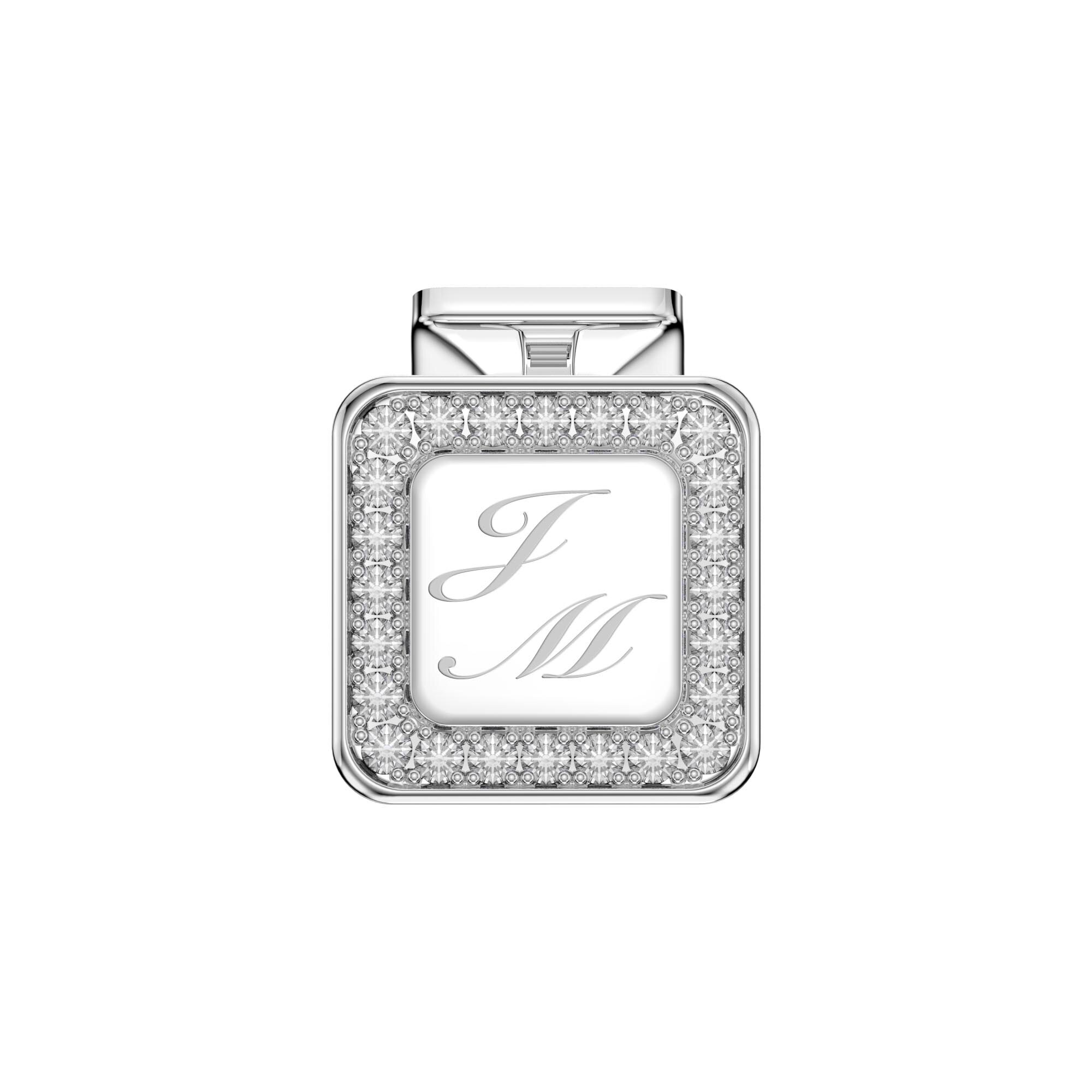 Signature Sapphire Platinum plated Silver Oval Cufflinks #3