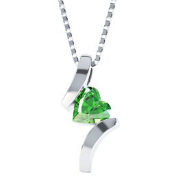 Combinations Chrome Diopside Heart Silver Pendant