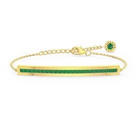 Princess Emerald 18ct Yellow Gold Line Bracelet