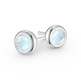 Infinity Opal 9ct White Gold Stud Earrings