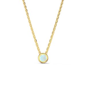 Infinity Opal 18ct Gold Vermeil Birthstone Adjustable Necklace