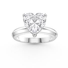 Unity 2ct Heart Lab Diamond Solitaire 9ct White Gold Ring