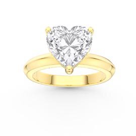 Unity 2ct Heart Lab Diamond Solitaire 9ct Yellow Gold Ring