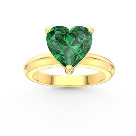 Unity 2ct Heart Emerald Solitaire 18ct Yellow Gold Ring
