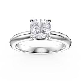 Unity 1ct Diamond Cushion cut Solitaire Platinum Engagement Ring