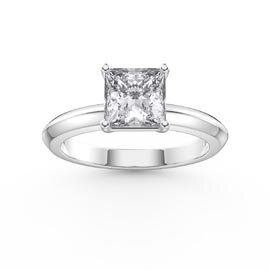 Unity 1ct Princess Lab Diamond Solitaire 9ct White Gold Ring
