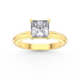 Unity 1ct Princess Lab Diamond Solitaire 9ct Yellow Gold Ring