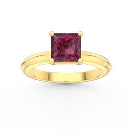 Unity 1ct Princess Ruby 9ct Yellow Gold Promise Ring