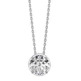 Infinity 1.0ct Solitaire White Sapphire Platinum plated Silver Pendant