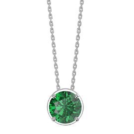 Infinity 1.0ct Solitaire Emerald Platinum plated Silver Pendant