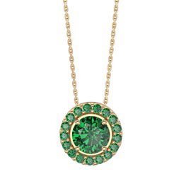 Infinity Emerald Solitaire and Halo 18ct Gold Vermeil Pendant Set