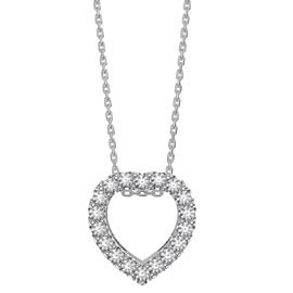 Infinity Heart White Sapphire Halo Platinum plated Silver Pendant