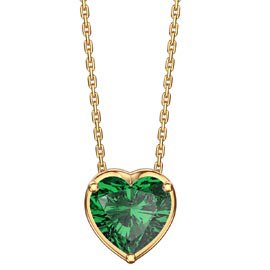 Infinity 1ct Heart Emerald 9ct Yellow Gold Pendant