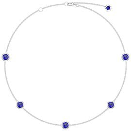 Sapphire By the Yard Platinum plated Silver Choker Necklace