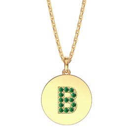 Charmisma Emerald Pave 18ct Gold Vemeil Alphabet Pendant B