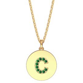 Charmisma Emerald Pave 18ct Gold Vemeil Alphabet Pendant C