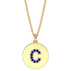 Charmisma Sapphire Pave 18ct Gold Vemeil Alphabet Pendant C