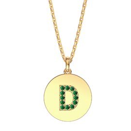 Charmisma Emerald Pave 18ct Gold Vemeil Alphabet Pendant D
