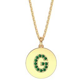 Charmisma Emerald Pave 18ct Gold Vemeil Alphabet Pendant G