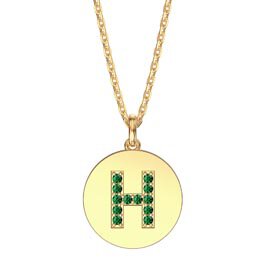 Charmisma Emerald Pave 18ct Gold Vemeil Alphabet Pendant H