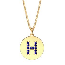 Charmisma Sapphire Pave 18ct Gold Vemeil Alphabet Pendant H