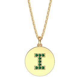 Charmisma Emerald Pave 18ct Gold Vemeil Alphabet Pendant I