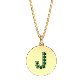 Charmisma Emerald Pave 18ct Gold Vemeil Alphabet Pendant J