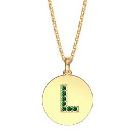 Charmisma Emerald Pave 18ct Gold Vemeil Alphabet Pendant L