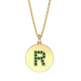 Charmisma Emerald Pave 18ct Gold Vemeil Alphabet Pendant R