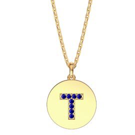 Charmisma Sapphire Pave 18ct Gold Vemeil Alphabet Pendant T