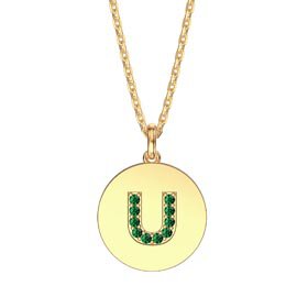 Charmisma Emerald Pave 18ct Gold Vemeil Alphabet Pendant U