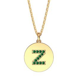 Charmisma Emerald Pave 18ct Gold Vemeil Alphabet Pendant Z
