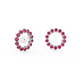 Fusion Ruby Platinum plated Silver Gemburst Halo Earring Jackets