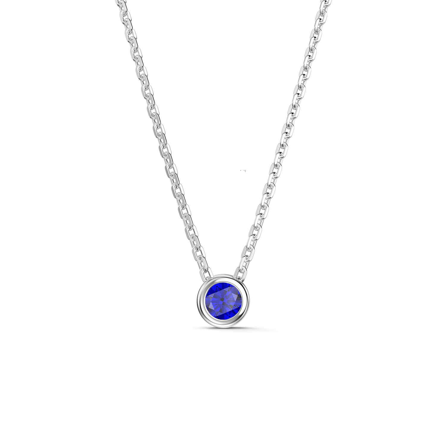 Infinity Sapphire Platinum plated Silver Birthstone Adjustable Necklace