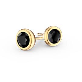 Infinity Onyx 18ct Gold Vermeil Stud Earrings