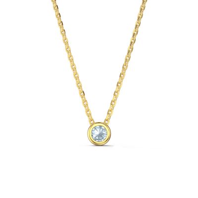 Infinity Aquamarine 18ct Gold Vermeil Birthstone Adjustable Necklace