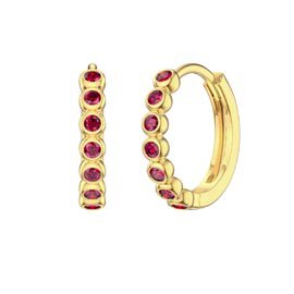 Infinity Ruby 18ct Gold Vermeil Hoop Earrings Small