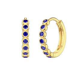Infinity Blue Sapphire 18ct Gold Vermeil Hoop Earrings Small