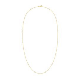 Akoya Pearl By the Yard 18ct Gold Necklace 36inch with Diamond