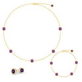 Amethyst By the Yard 18ct Gold Vermeil Jewellery Set