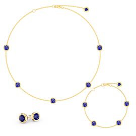 Sapphire By the Yard 18ct Gold Vermeil Jewellery Set