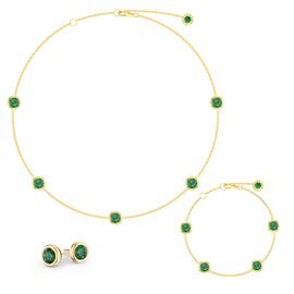 Emerald By the Yard 18ct Gold Vermeil Jewellery Set