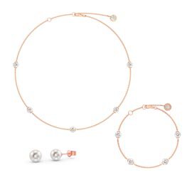 Pearl By the Yard 18ct Rose Gold Vermeil Jewellery Set